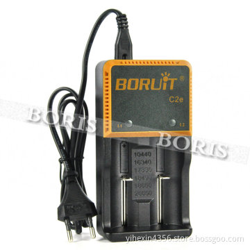 Boruit Newest C2e Battery Charger For 18650 Battery, 26650 Battery